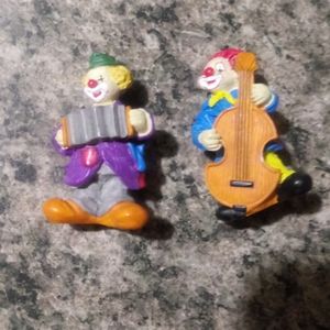 Wooden hand carved clowns